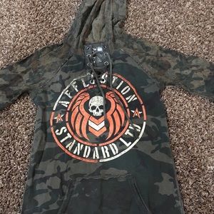 Army green AFFLICTION sweatshirt